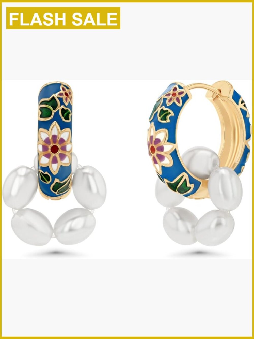18K Gold Plated Pearl Hoop Earrings, Hypoallergenic, Two Ways to Wear
